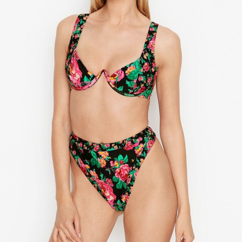 SET For love & lemons rosewater underwire top and high waist bottom S